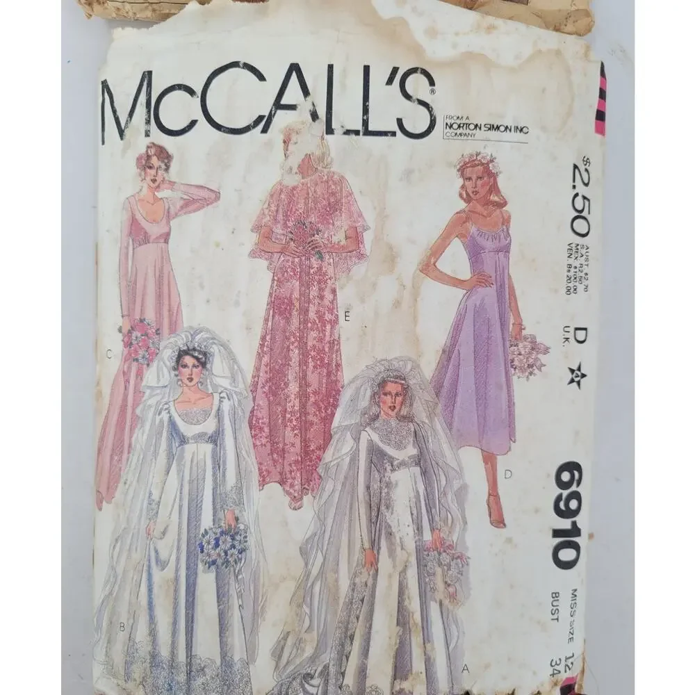 Vintage McCall’s‎ 70s Bridal Gown Wedding Patterns Lot